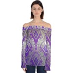 Purple & Gold  CBDOilPrincess E70d1a7c-502f-48a3-839e-eea25bfe4633 Off Shoulder Long Sleeve Top