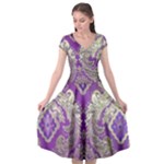 Purple & Gold  CBDOilPrincess E70d1a7c-502f-48a3-839e-eea25bfe4633 Cap Sleeve Wrap Front Dress