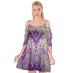Purple & Gold  CBDOilPrincess E70d1a7c-502f-48a3-839e-eea25bfe4633 Cutout Spaghetti Strap Chiffon Dress
