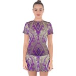 Purple & Gold  CBDOilPrincess E70d1a7c-502f-48a3-839e-eea25bfe4633 Drop Hem Mini Chiffon Dress