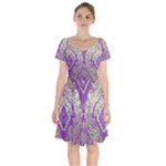 Purple & Gold  CBDOilPrincess E70d1a7c-502f-48a3-839e-eea25bfe4633 Short Sleeve Bardot Dress