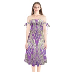 Shoulder Tie Bardot Midi Dress 