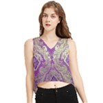 Purple & Gold  CBDOilPrincess E70d1a7c-502f-48a3-839e-eea25bfe4633 V-Neck Cropped Tank Top