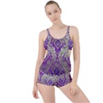 Purple & Gold  CBDOilPrincess E70d1a7c-502f-48a3-839e-eea25bfe4633 Boyleg Tankini Set 