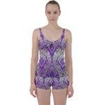 Purple & Gold  CBDOilPrincess E70d1a7c-502f-48a3-839e-eea25bfe4633 Tie Front Two Piece Tankini