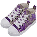 Purple & Gold  CBDOilPrincess E70d1a7c-502f-48a3-839e-eea25bfe4633 Kids  Mid-Top Canvas Sneakers