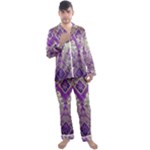 Purple & Gold  CBDOilPrincess E70d1a7c-502f-48a3-839e-eea25bfe4633 Men s Long Sleeve Satin Pajamas Set