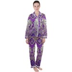 Purple & Gold  CBDOilPrincess E70d1a7c-502f-48a3-839e-eea25bfe4633 Satin Long Sleeve Pajamas Set
