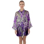 Purple & Gold  CBDOilPrincess E70d1a7c-502f-48a3-839e-eea25bfe4633 Long Sleeve Satin Kimono