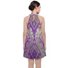 Velvet Halter Neckline Dress  