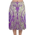 Purple & Gold  CBDOilPrincess E70d1a7c-502f-48a3-839e-eea25bfe4633 Velvet Flared Midi Skirt