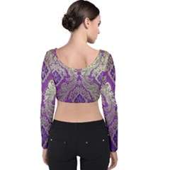 Velvet Long Sleeve Crop Top 
