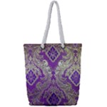 Purple & Gold  CBDOilPrincess E70d1a7c-502f-48a3-839e-eea25bfe4633 Full Print Rope Handle Tote (Small)