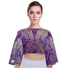 Tie Back Butterfly Sleeve Chiffon Top 