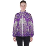 Purple & Gold  CBDOilPrincess E70d1a7c-502f-48a3-839e-eea25bfe4633 Women s High Neck Windbreaker
