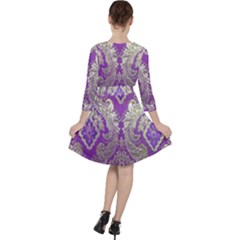 Quarter Sleeve Ruffle Waist Dress 