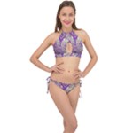 Purple & Gold  CBDOilPrincess E70d1a7c-502f-48a3-839e-eea25bfe4633 Cross Front Halter Bikini Set