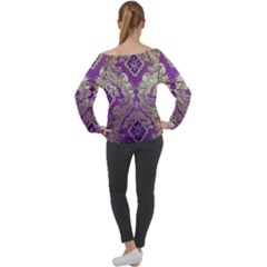 Off Shoulder Long Sleeve Velour Top 