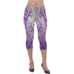 Purple & Gold  CBDOilPrincess E70d1a7c-502f-48a3-839e-eea25bfe4633 Lightweight Velour Capri Leggings 