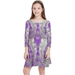 Purple & Gold  CBDOilPrincess E70d1a7c-502f-48a3-839e-eea25bfe4633 Kids  Quarter Sleeve Skater Dress