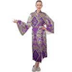 Purple & Gold  CBDOilPrincess E70d1a7c-502f-48a3-839e-eea25bfe4633 Maxi Velour Kimono