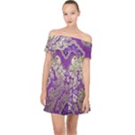 Purple & Gold  CBDOilPrincess E70d1a7c-502f-48a3-839e-eea25bfe4633 Off Shoulder Chiffon Dress