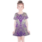 Purple & Gold  CBDOilPrincess E70d1a7c-502f-48a3-839e-eea25bfe4633 Kids  Simple Cotton Dress