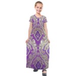 Purple & Gold  CBDOilPrincess E70d1a7c-502f-48a3-839e-eea25bfe4633 Kids  Short Sleeve Maxi Dress