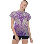 Purple & Gold  CBDOilPrincess E70d1a7c-502f-48a3-839e-eea25bfe4633 Ruffle Collar Chiffon Blouse