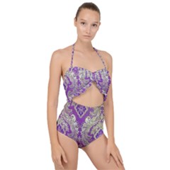 Scallop Top Cut Out Swimsuit 