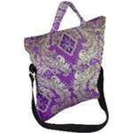 Purple & Gold  CBDOilPrincess E70d1a7c-502f-48a3-839e-eea25bfe4633 Fold Over Handle Tote Bag
