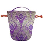 Purple & Gold  CBDOilPrincess E70d1a7c-502f-48a3-839e-eea25bfe4633 Drawstring Bucket Bag