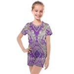 Purple & Gold  CBDOilPrincess E70d1a7c-502f-48a3-839e-eea25bfe4633 Kids  Mesh Tee and Shorts Set