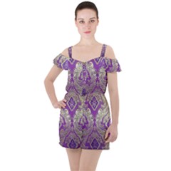 Ruffle Cut Out Chiffon Playsuit 