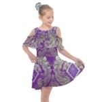 Purple & Gold  CBDOilPrincess E70d1a7c-502f-48a3-839e-eea25bfe4633 Kids  Shoulder Cutout Chiffon Dress