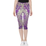 Purple & Gold  CBDOilPrincess E70d1a7c-502f-48a3-839e-eea25bfe4633 Inside Out Lightweight Velour Capri Leggings 