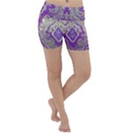 Purple & Gold  CBDOilPrincess E70d1a7c-502f-48a3-839e-eea25bfe4633 Lightweight Velour Yoga Shorts