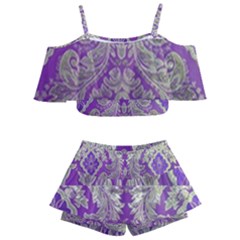 Kids  Off Shoulder Skirt Bikini 