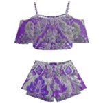 Purple & Gold  CBDOilPrincess E70d1a7c-502f-48a3-839e-eea25bfe4633 Kids  Off Shoulder Skirt Bikini