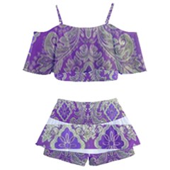 Kids  Off Shoulder Skirt Bikini 