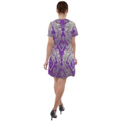 Short Sleeve Shoulder Cut Out Dress  