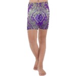 Purple & Gold  CBDOilPrincess E70d1a7c-502f-48a3-839e-eea25bfe4633 Kids  Lightweight Velour Capri Yoga Leggings