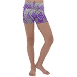 Purple & Gold  CBDOilPrincess E70d1a7c-502f-48a3-839e-eea25bfe4633 Kids  Lightweight Velour Yoga Shorts