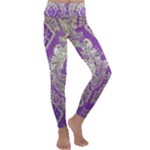 Purple & Gold  CBDOilPrincess E70d1a7c-502f-48a3-839e-eea25bfe4633 Kids  Lightweight Velour Classic Yoga Leggings