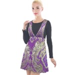Purple & Gold  CBDOilPrincess E70d1a7c-502f-48a3-839e-eea25bfe4633 Plunge Pinafore Velour Dress