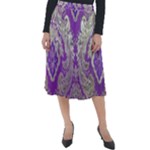 Purple & Gold  CBDOilPrincess E70d1a7c-502f-48a3-839e-eea25bfe4633 Classic Velour Midi Skirt 