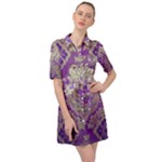 Purple & Gold  CBDOilPrincess E70d1a7c-502f-48a3-839e-eea25bfe4633 Belted Shirt Dress