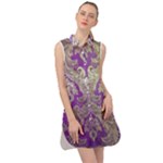 Purple & Gold  CBDOilPrincess E70d1a7c-502f-48a3-839e-eea25bfe4633 Sleeveless Shirt Dress