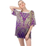 Purple & Gold  CBDOilPrincess E70d1a7c-502f-48a3-839e-eea25bfe4633 Oversized Chiffon Top