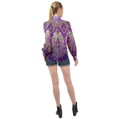 High Neck Long Sleeve Chiffon Top 